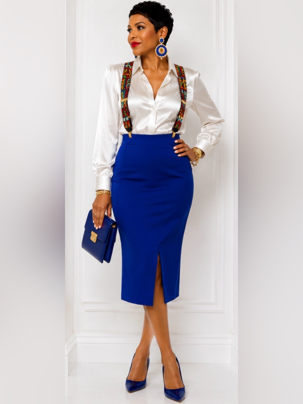 Women's Cream Button-Down Silk-Look Shirt